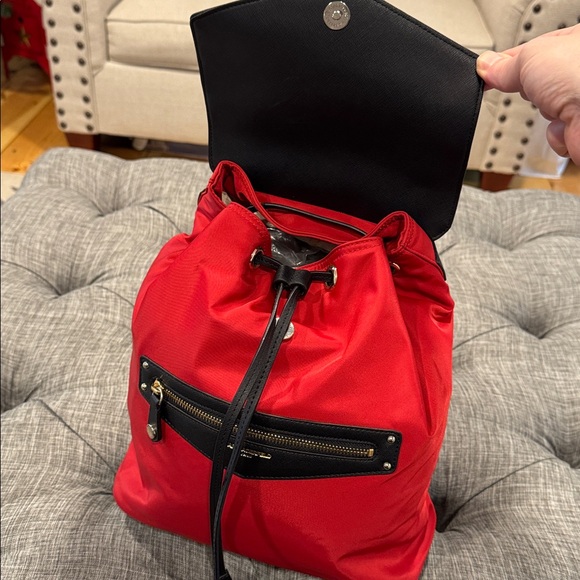 Karl Lagerfeld Backpack Red Black Nylon Bag - Picture 10 of 17